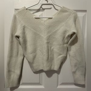 V-neck knit sweater
